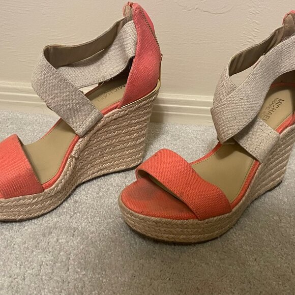 Michael Kors Tangerine & Tan Platform Sandals - Picture 3 of 6
